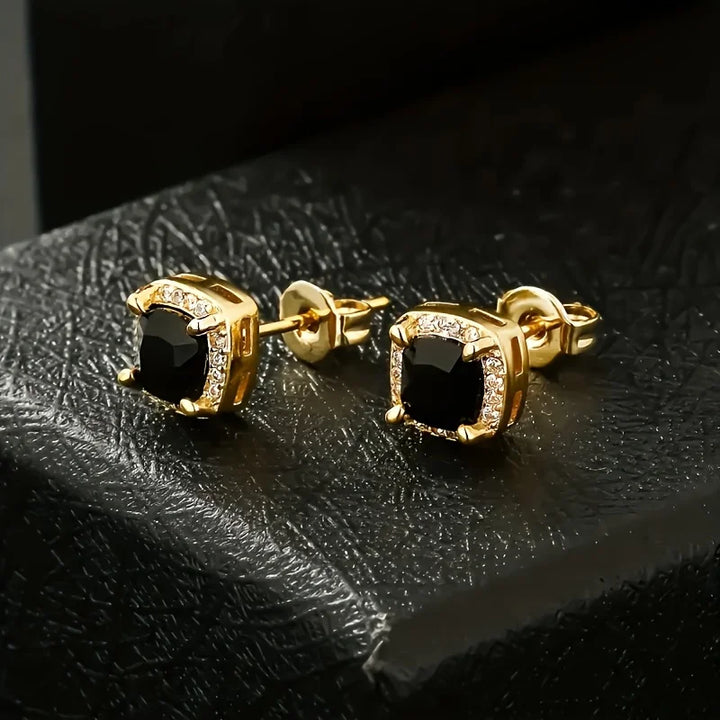 Black Diamond Square Studs 5A CZ