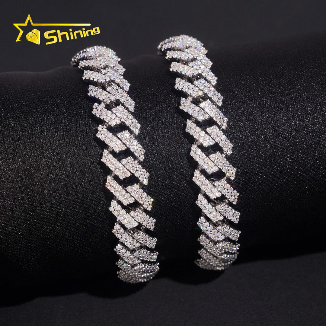 12mm Moissanite Cuban Link Bracelet