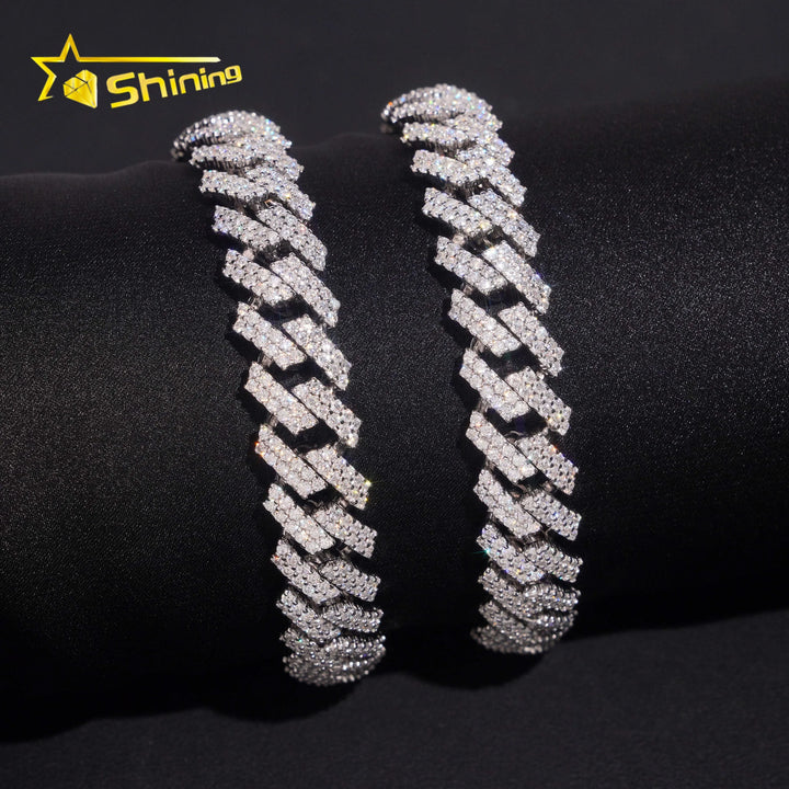 12mm Moissanite Cuban Link Bracelet