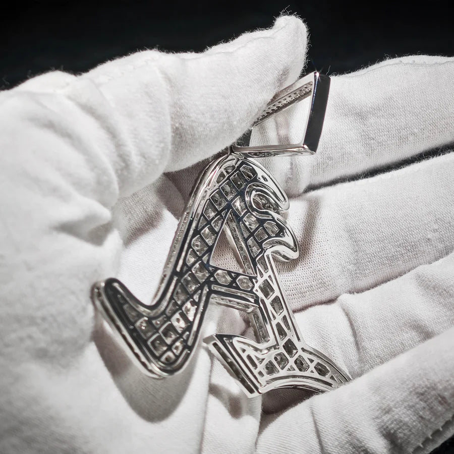 Factory Direct Hip Hop GRA Bling VVS Moissanite 925 Sterling Silver Pass Diamond Tester Cluster Letter-A Pendant for Men Party