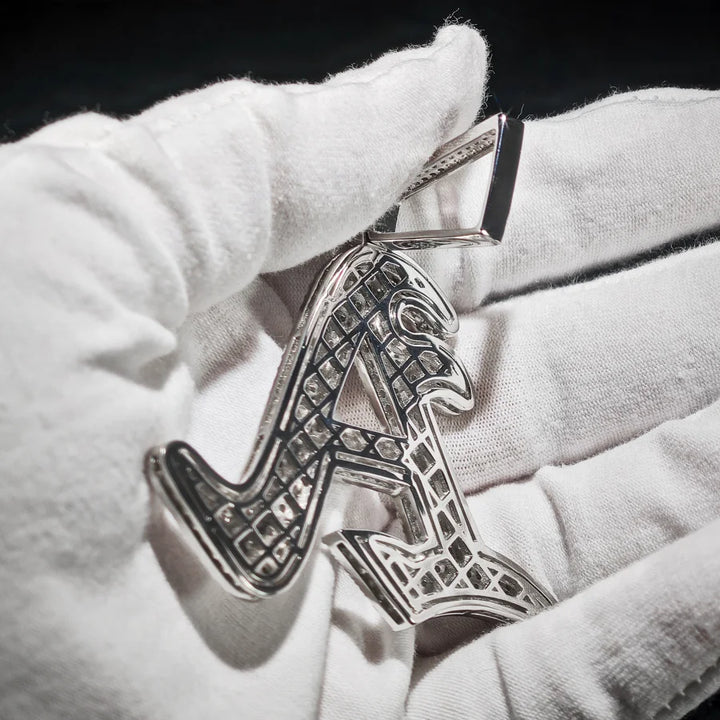 Factory Direct Hip Hop GRA Bling VVS Moissanite 925 Sterling Silver Pass Diamond Tester Cluster Letter-A Pendant for Men Party