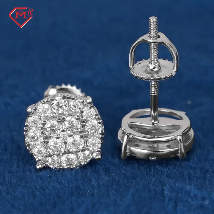 Wholesale Zircon Earring Factory Price 925 Silver 8mm 10mm  VVS Diamond Moissanite Stud Earrings Men Women