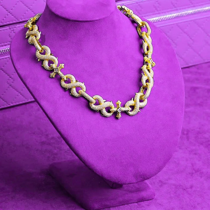 Factory Direct 925 Sterling Silver Infinity Cross Link Cuban Chain Men's Necklace VVS Moissanite Pass Diamond Tester Hip Hop GRA