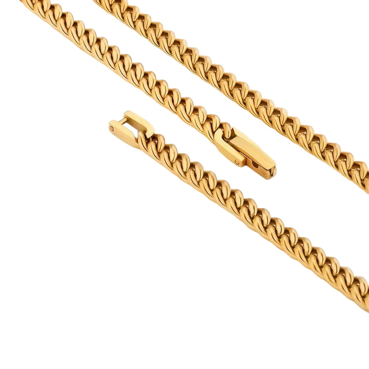 5MM Stainless Steel Cuban Link Chain in Gold