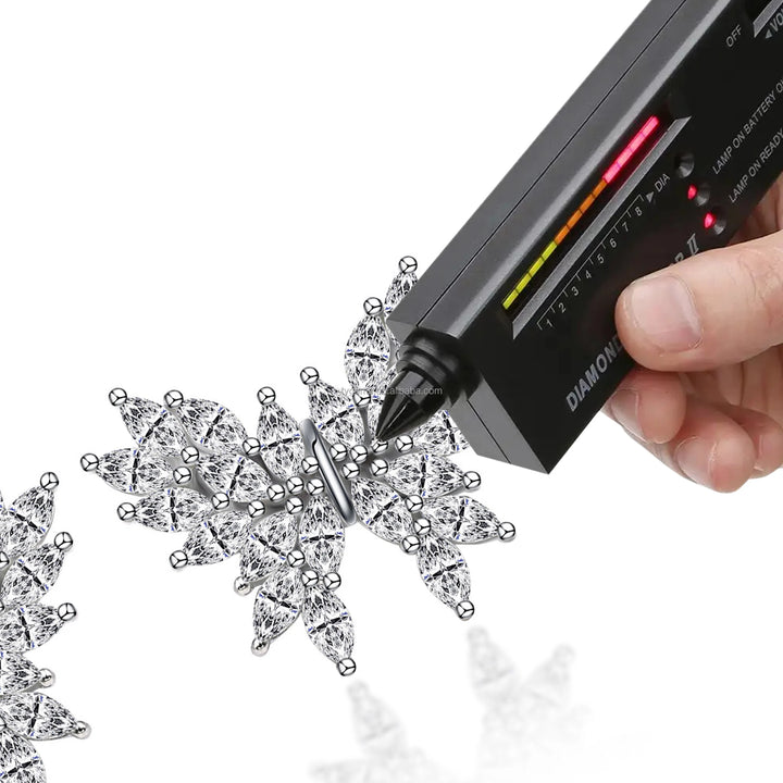 Tianyu SIlver Mossanite Stud Earrings Luxury Butterfly Design Marquise Cut Moissanite Thick Gold Plated 18K Earrings Studs