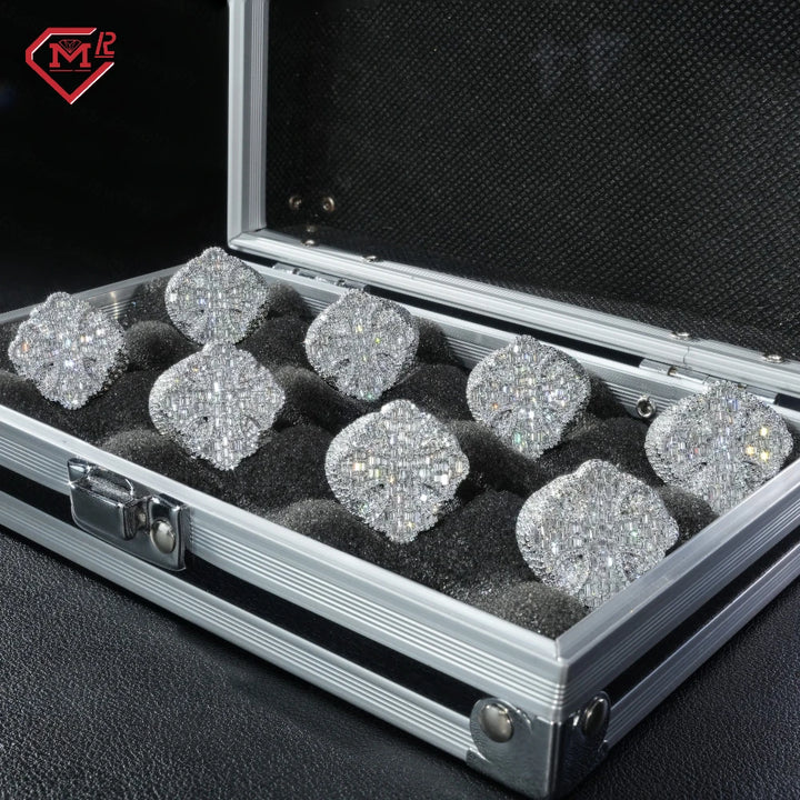 In Stock Hiphop Moissanite Ring Men Women Fine Jewelry Iced Out 925 Silver VVS Moissanite Diamond Cross Ring