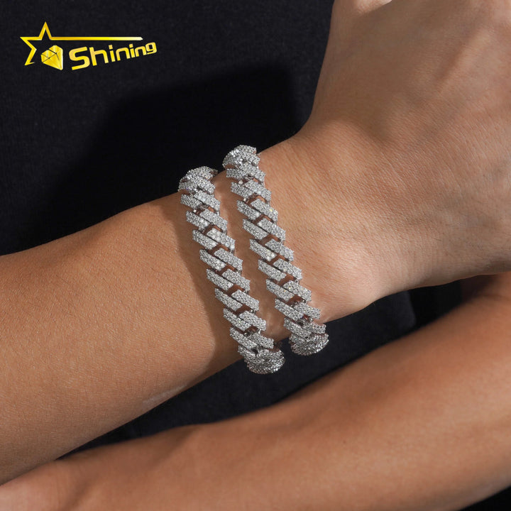 12mm Moissanite Cuban Link Bracelet