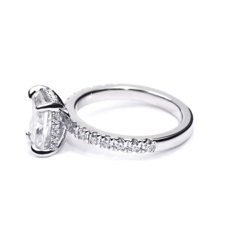 Tianyu 3ct Radiant Crushed Ice Cut Moissanite Rings Silver Sterling 925 18k White Gold Plated Fine Jewelry Mossanite Ring