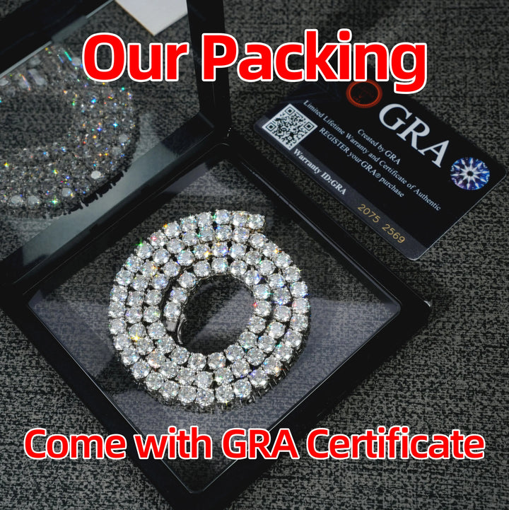 3 Days Dispatch 3mm 4mm Tennis Necklace 20in 22in 925 Silver Necklace Iced VVS Diamond Moissanite Tennis Chain