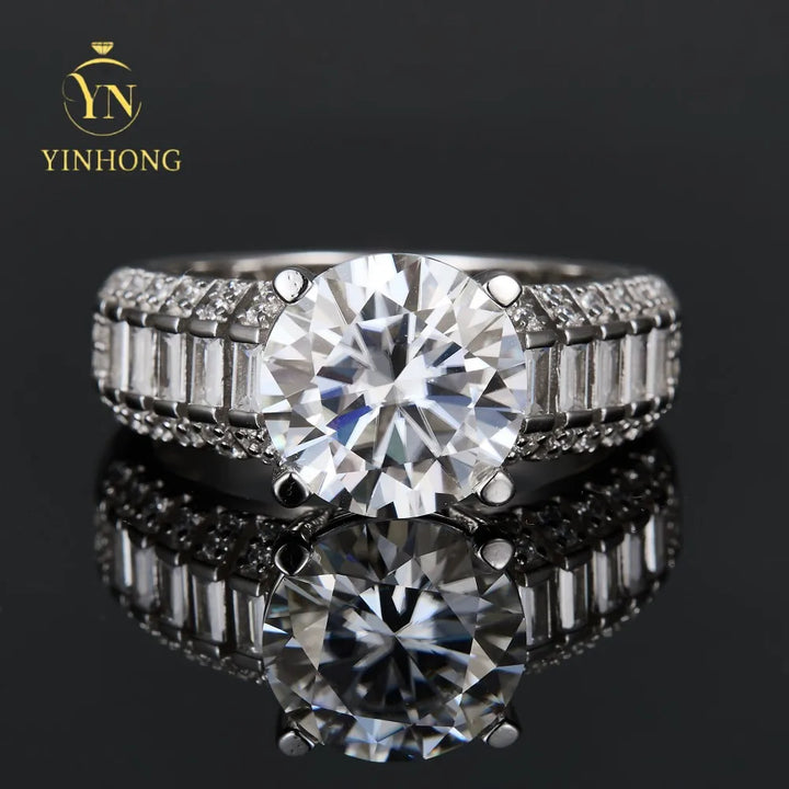 5ct Moissanite Ring New Design 925 Sterling Silver Trendy Wedding Moissanite Jewelry With Gra Certificate