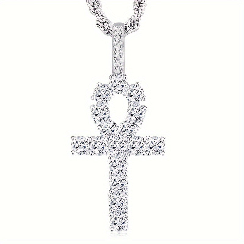 41MM CZ Ankh Pendant Necklace