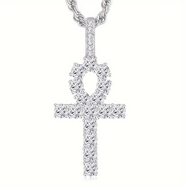 41MM CZ Ankh Pendant Necklace