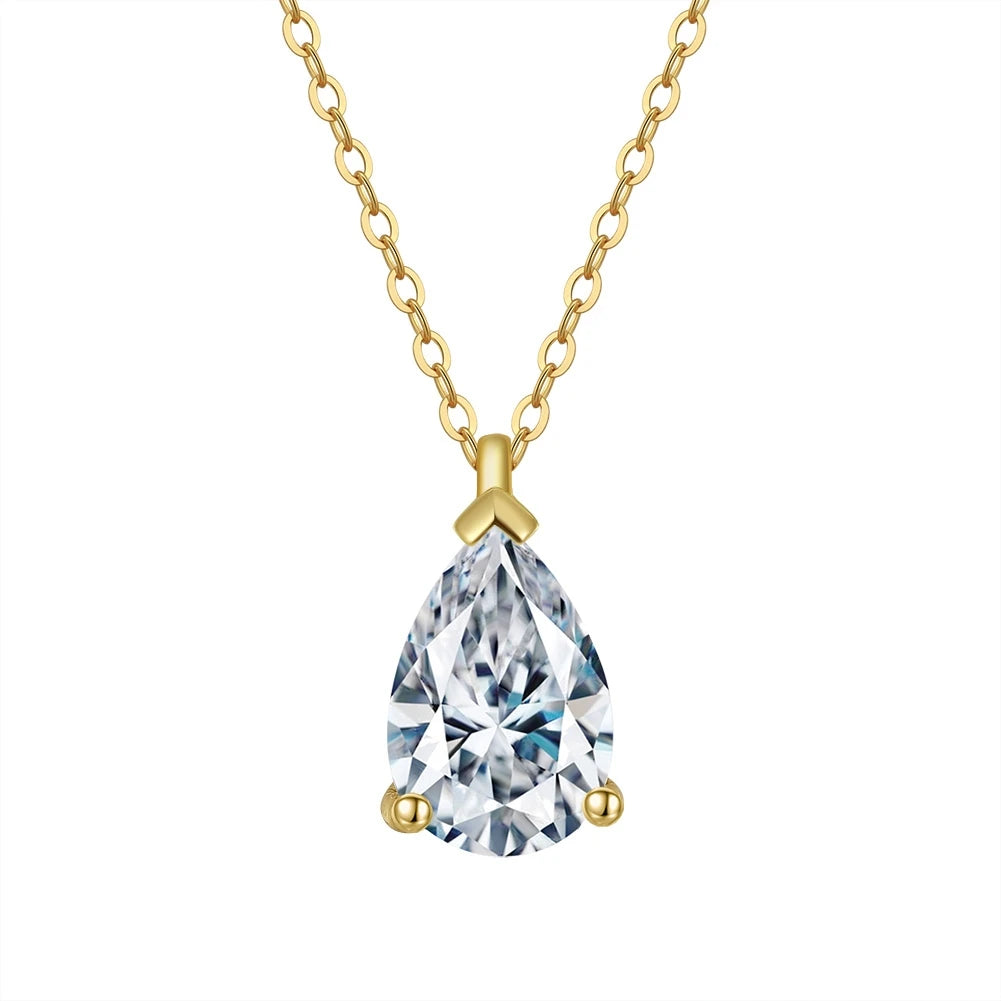 Pear CZ Pendant 925 Sterling Silver