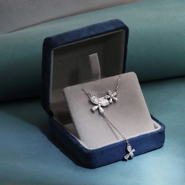 TIANYU GEMS Women's Fine Pendant Necklace 18K White Gold Plated 16 Inch 2 Inch Chain DF Color VVS Clarity Lab Created Necklace