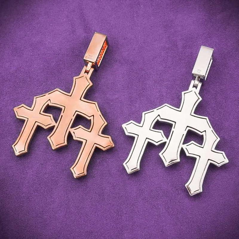 Hip Hop Fine Jewelry Passd Diamond Tester 925 Sterling Silver Iced Out VVS Moissanite Cluster Triple Cross Pendant for Men