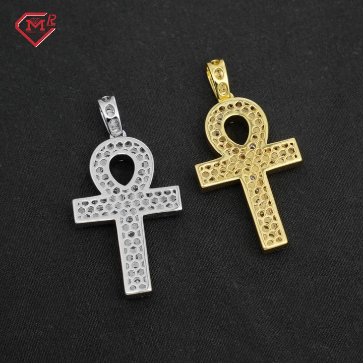 Shipment 3 Days Moissanite Cross Pendant Ankh VVS Diamond Jewelry 925 Silver Hiphop Moissanite Pendant