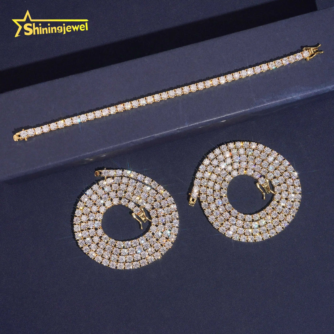 USA Warehouse Hot Selling 3mm Fast Delivery Pass Diamond Tester 925 Moissanite Tennis Bracelet Tennis Chain Moissanite