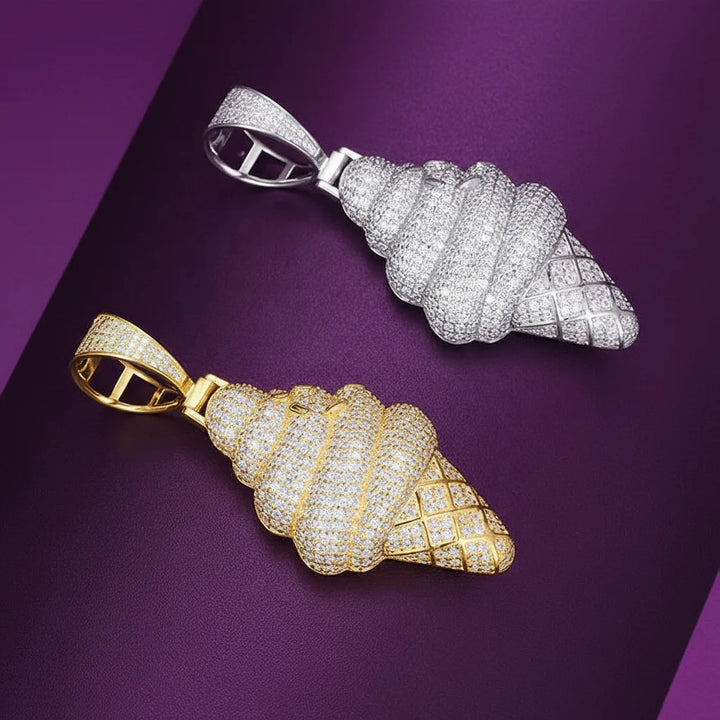 Hip Hop GRA Certified Moissanite D Color Iced Out Ice Cream Pendant Pass Diamond Tester Cone Charm for Necklace Bling Jewelry