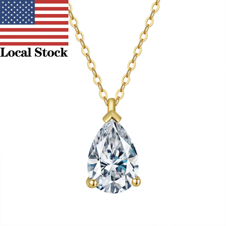 Pear CZ Pendant 925 Sterling Silver