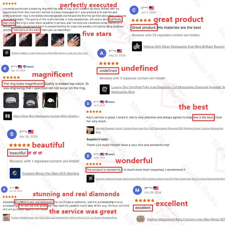 In Stock Hiphop Moissanite Ring Men Women Fine Jewelry Iced Out 925 Silver VVS Moissanite Diamond Cross Ring