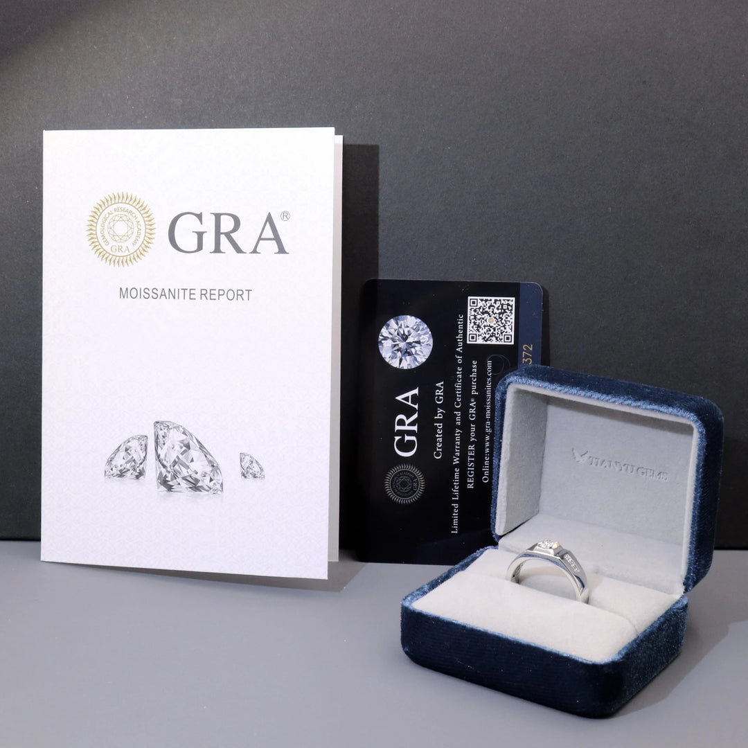 Tianyu Gems Moissanite Rings Men Jewelry Usa Warehouse 18K Gold Plated Wedding VVS Mossanite 925 Men's Silver Rings for Men