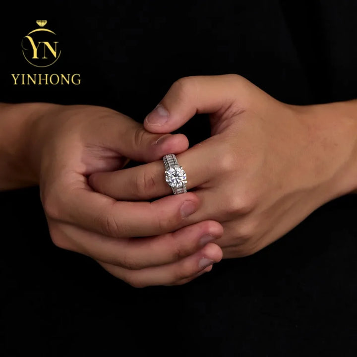 5ct Moissanite Ring New Design 925 Sterling Silver Trendy Wedding Moissanite Jewelry With Gra Certificate