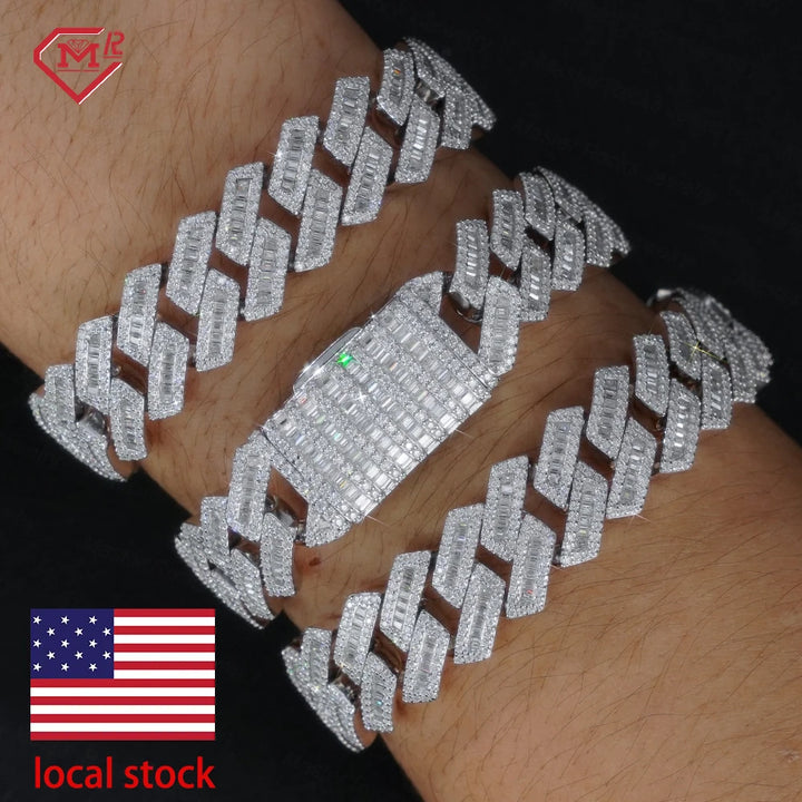 15mm Moissanite Cuban Link Bracelet