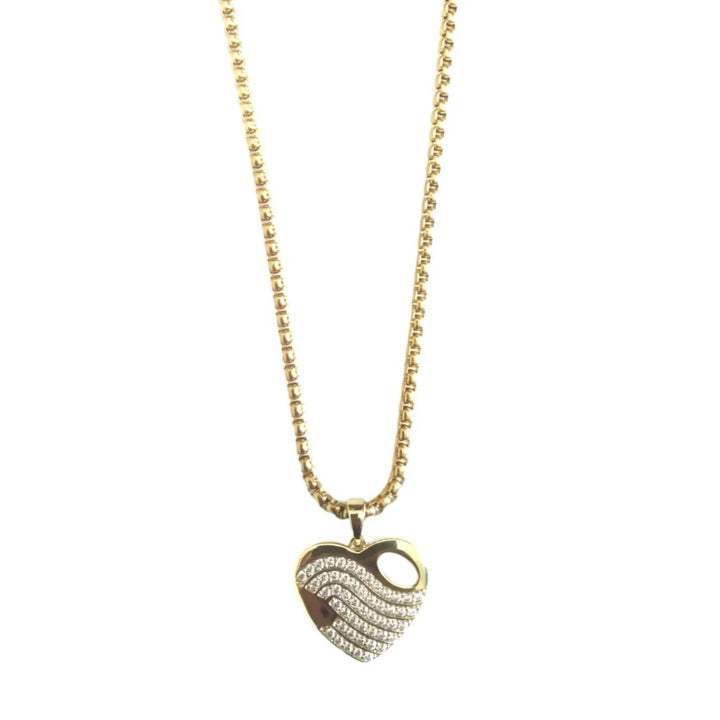 24MM CZ Heart Pendant Necklace