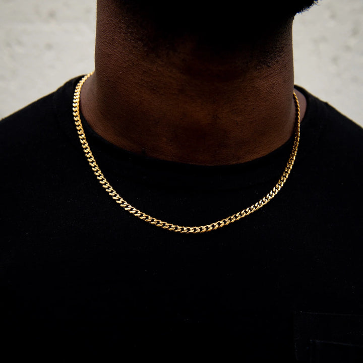 5MM Stainless Steel Cuban Link Chain in Gold