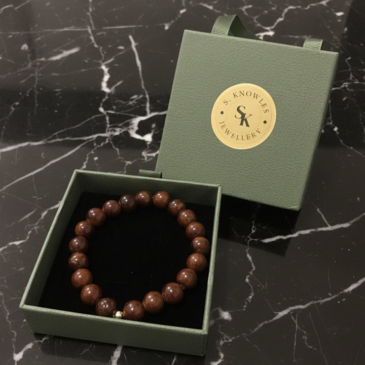 10MM Brown Porcelain Bracelet