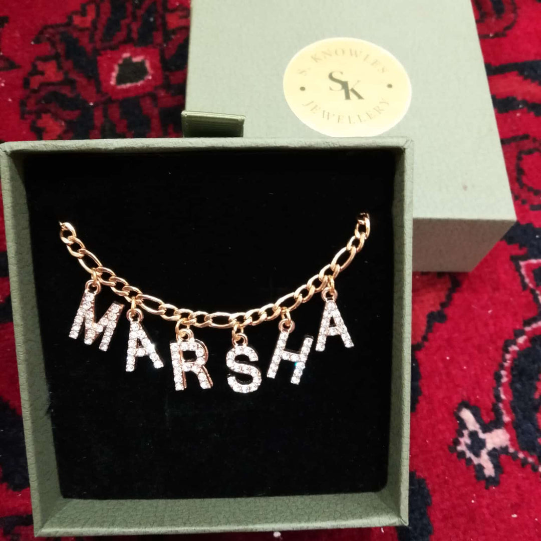 4MM Figaro Pave Initial Anklet