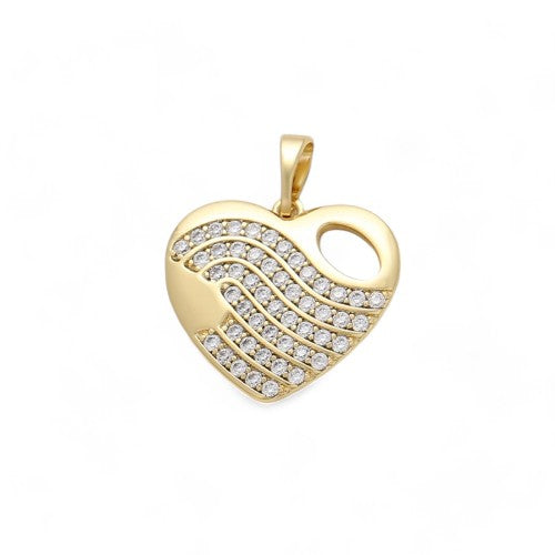 24MM CZ Heart Pendant Necklace