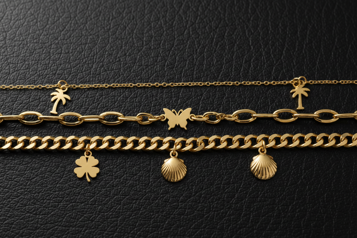 on a black leather background